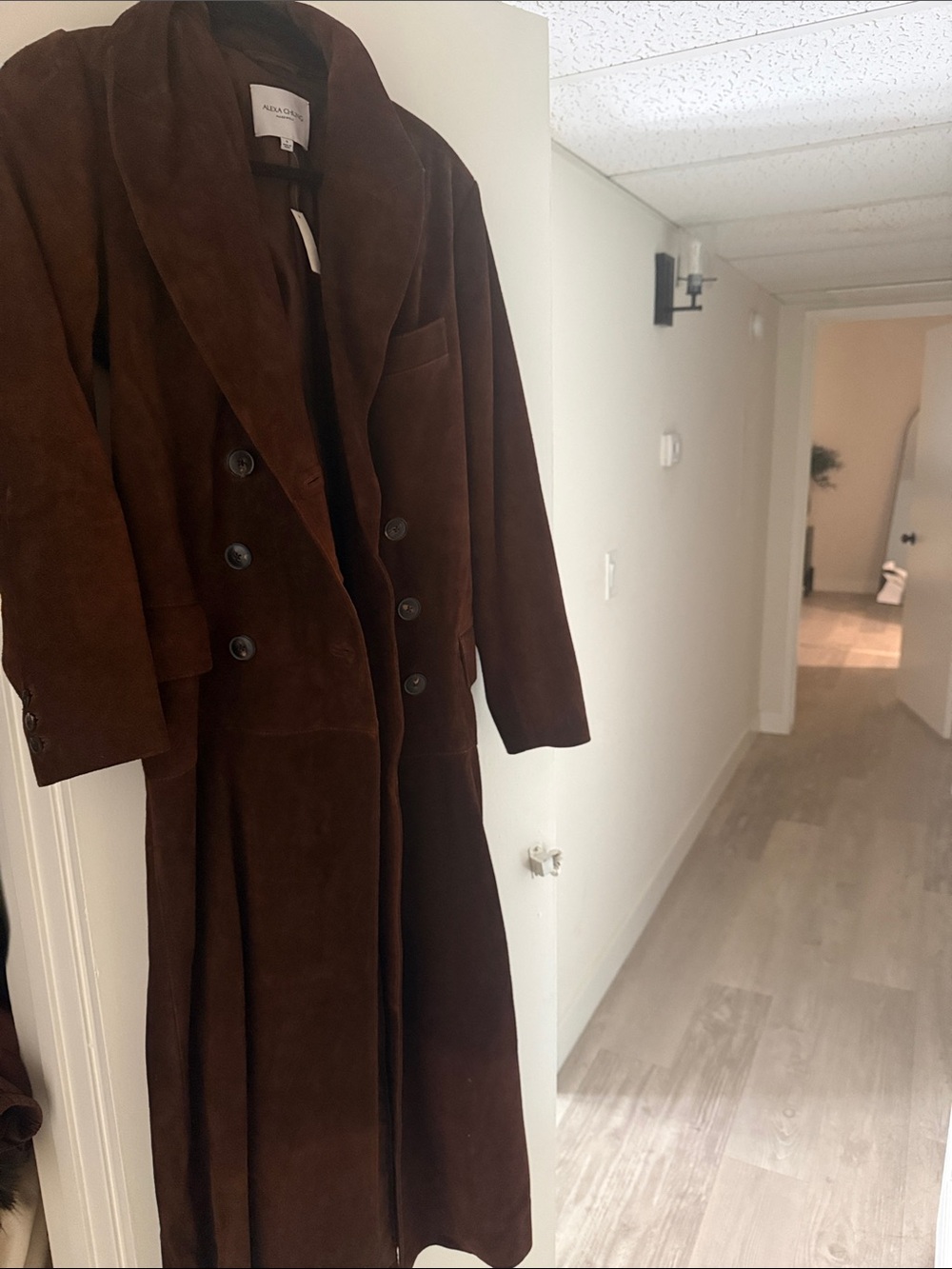 Alexa Chung for Madewell Suede Double-Breasted Trench/Overcoat — Size 4